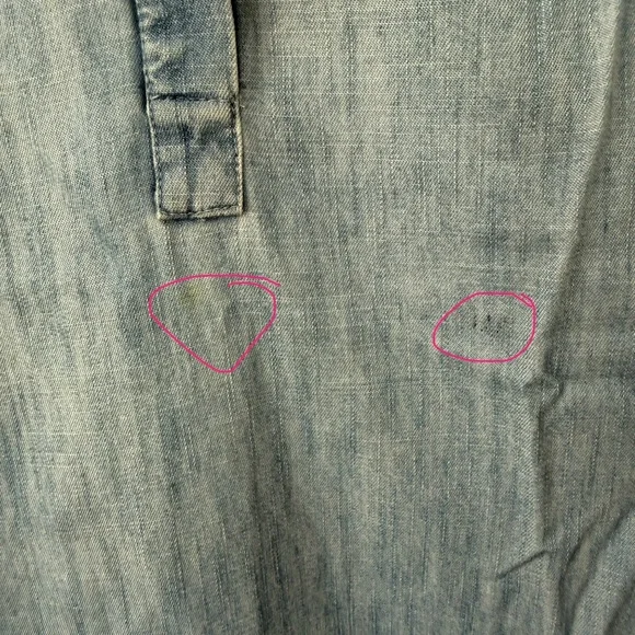 LOFT Light Blue Denim Tunic with Ruffle Hem - Picture 4 of 6